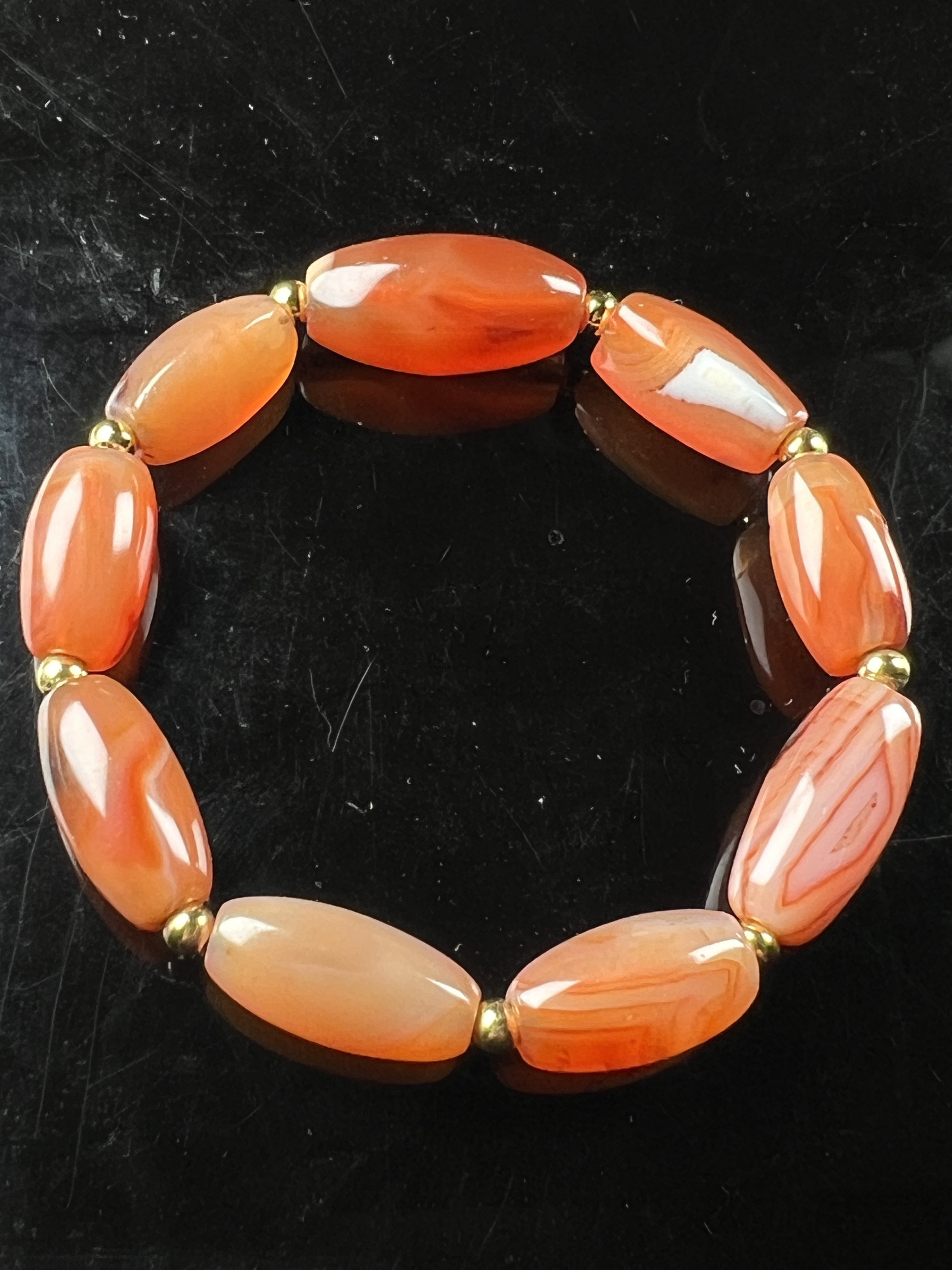 西亚红玉髓玛瑙大年份手串