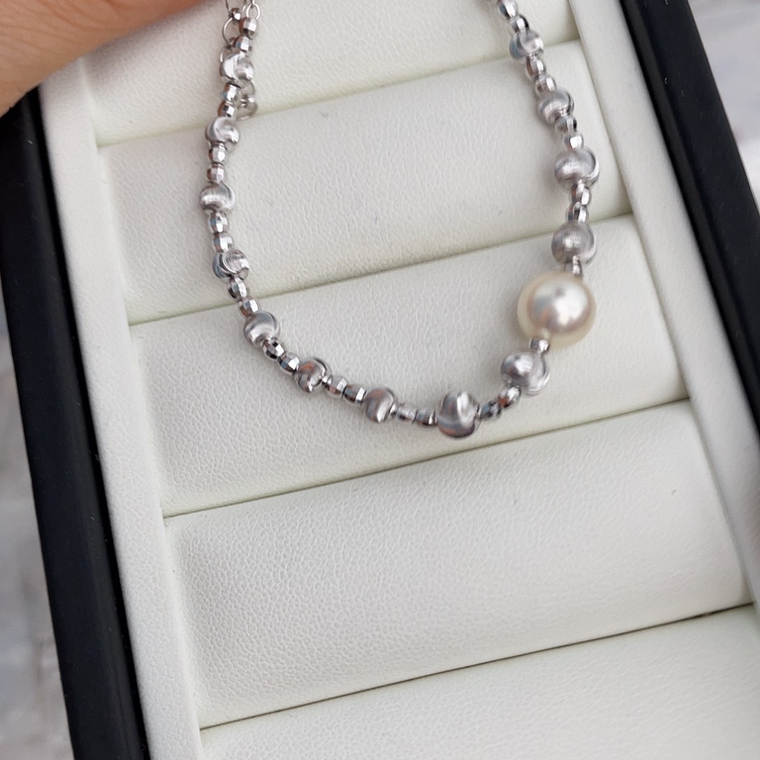 手绳银S925镶嵌海水珍珠