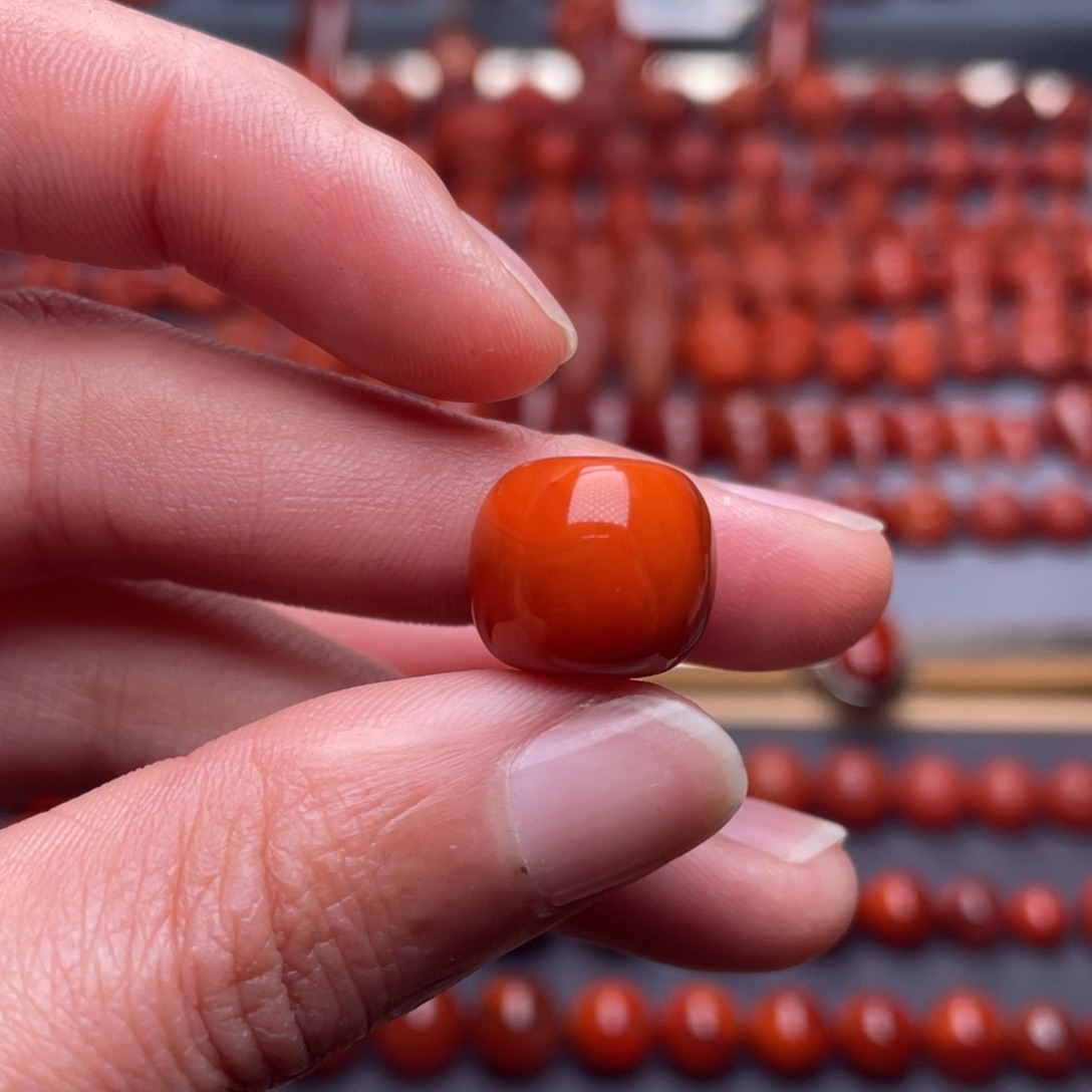 南红玛瑙未镶嵌其他W13➕瓦西柿子红老型珠