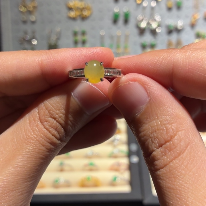 翡翠银S925镶嵌戒指B05