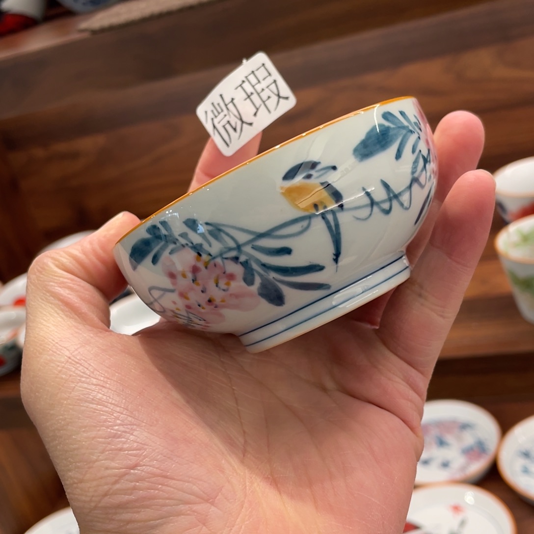 釉下手绘茶具微瑕