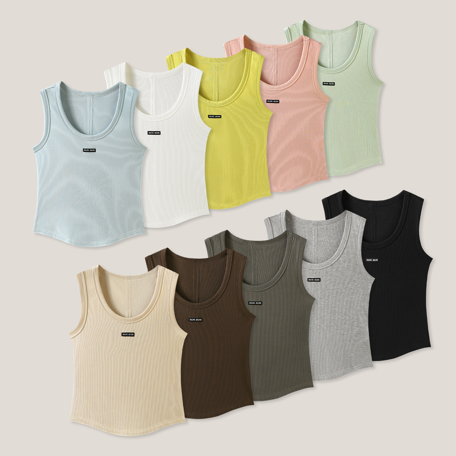 气质休闲百搭字母纯色修身背心ss26187