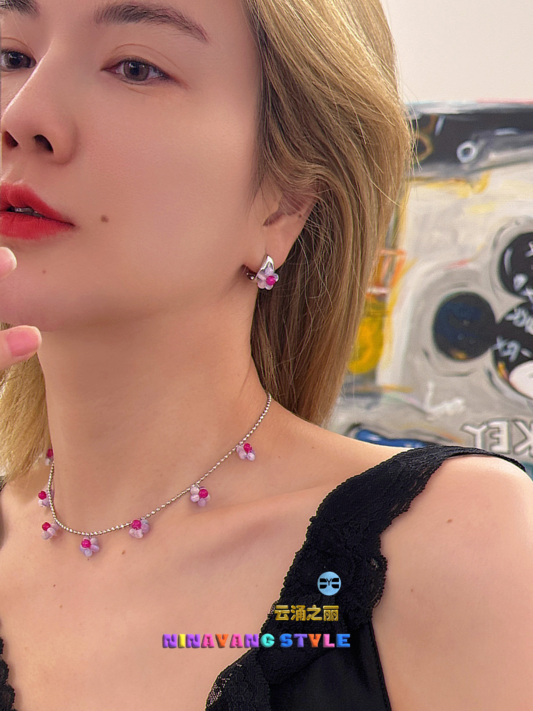 雲涌之丽 钛钢仿水晶项链 【温柔的她】ZLN0898锁骨链紫色颈链