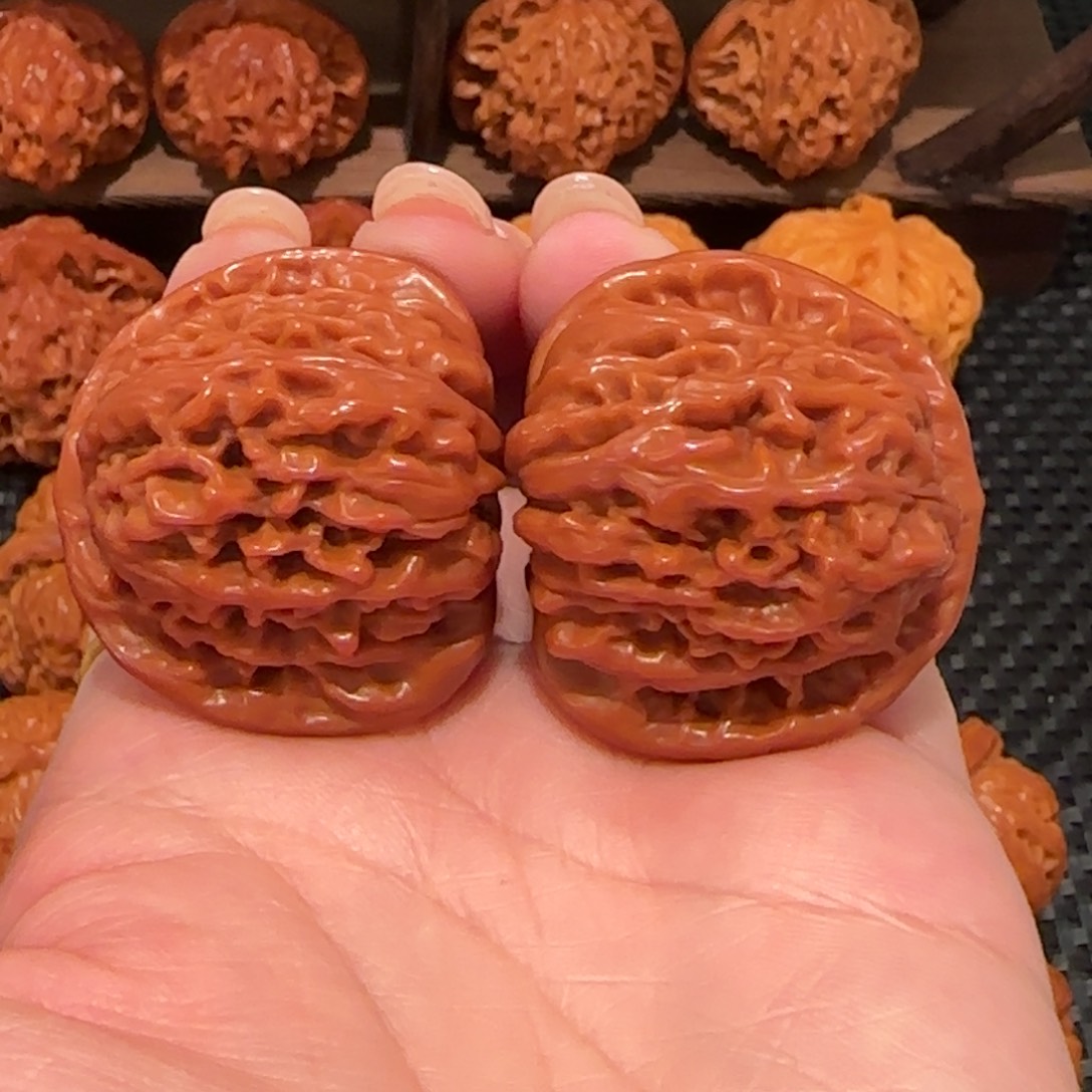 桃核把件四座楼37精品1623