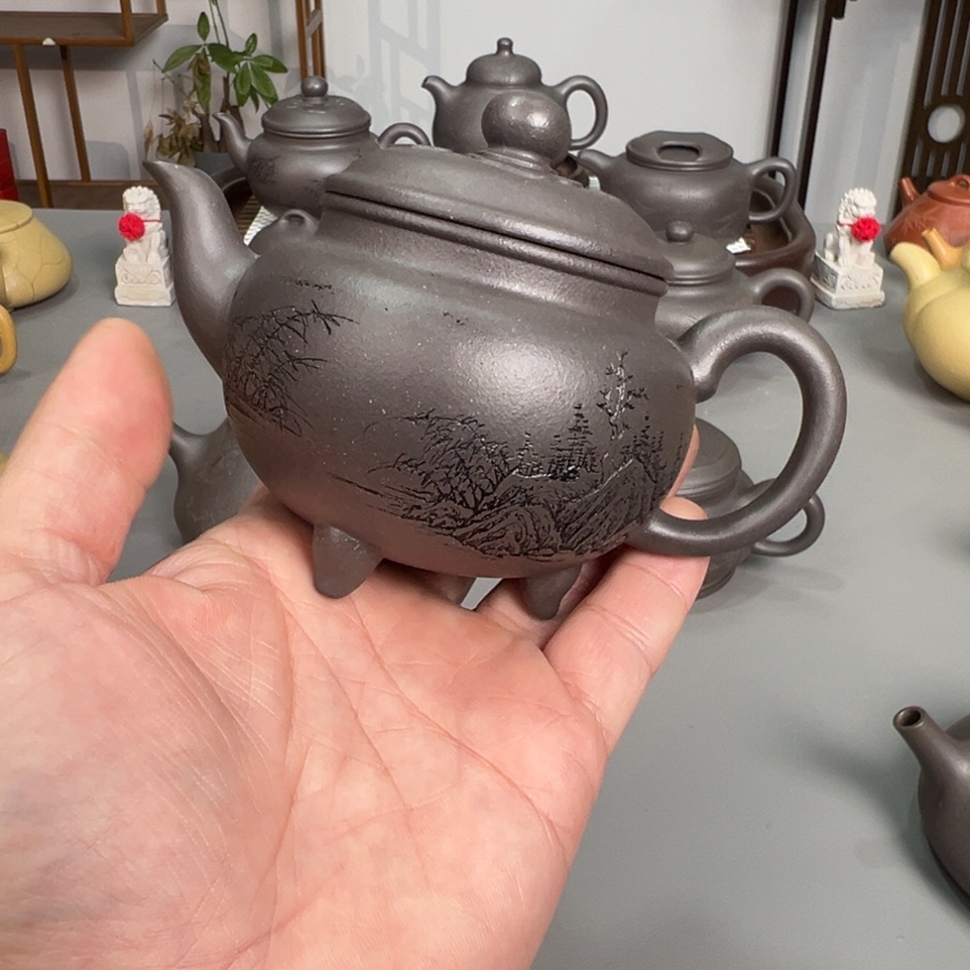 茶壶紫砂天青大彬如意