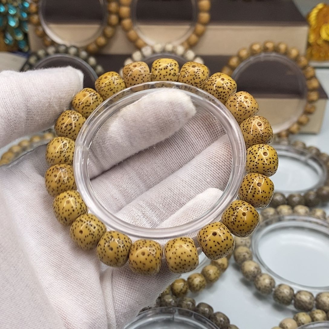 鲨***脆手串星月菩提12×11一物一图原生态同枝顺白小细星福利