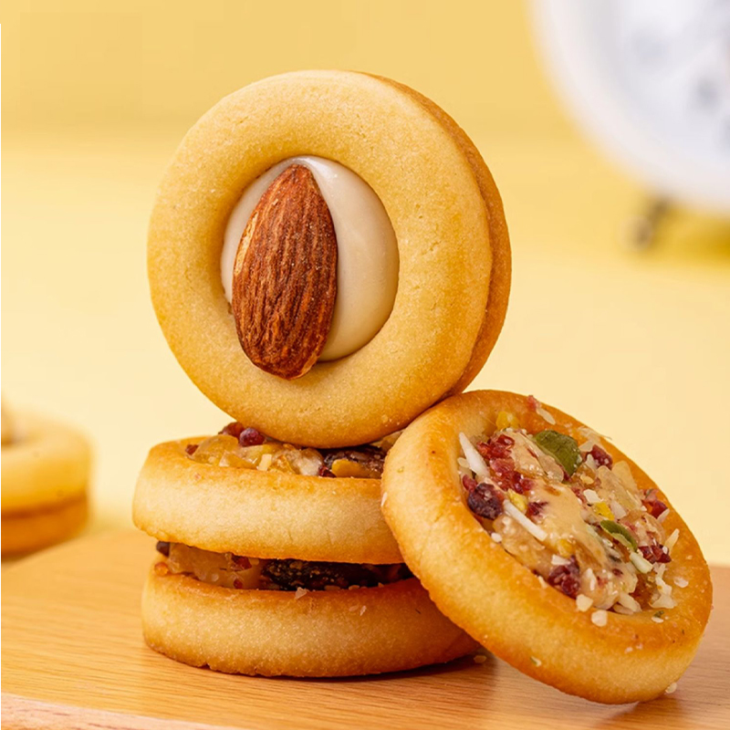 坚果披萨小饼干混合口味解馋追剧零食巴旦木