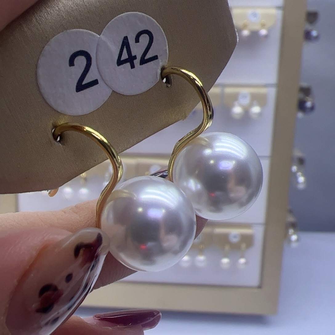 淡水珍珠耳饰银S925镶嵌
