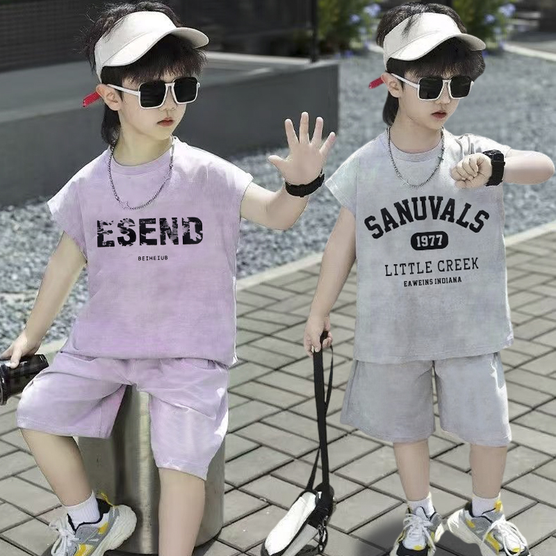 新款儿童夏季背心套装男女童宝宝夏款休闲运动薄款短裤中大童洋气