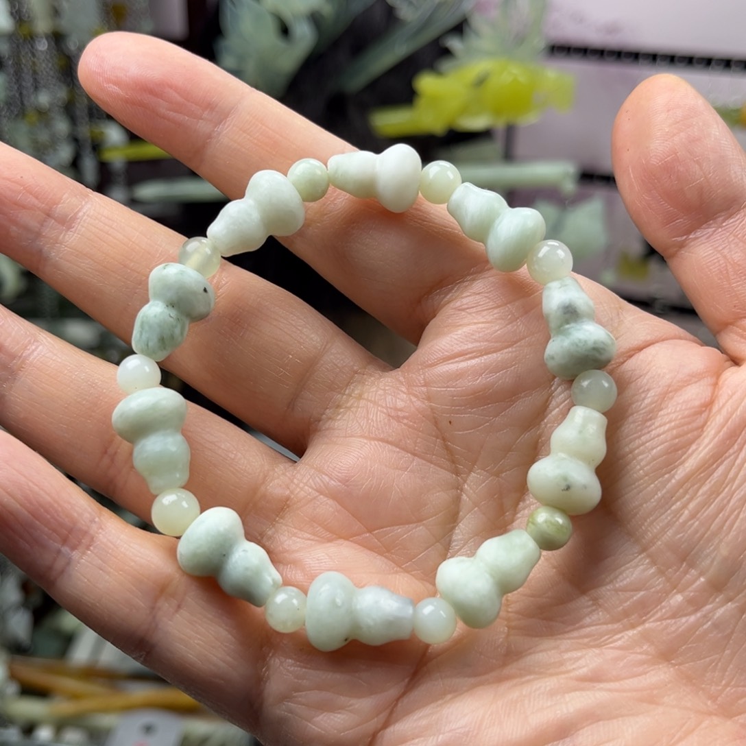 岫玉未镶嵌发饰岫玉手串