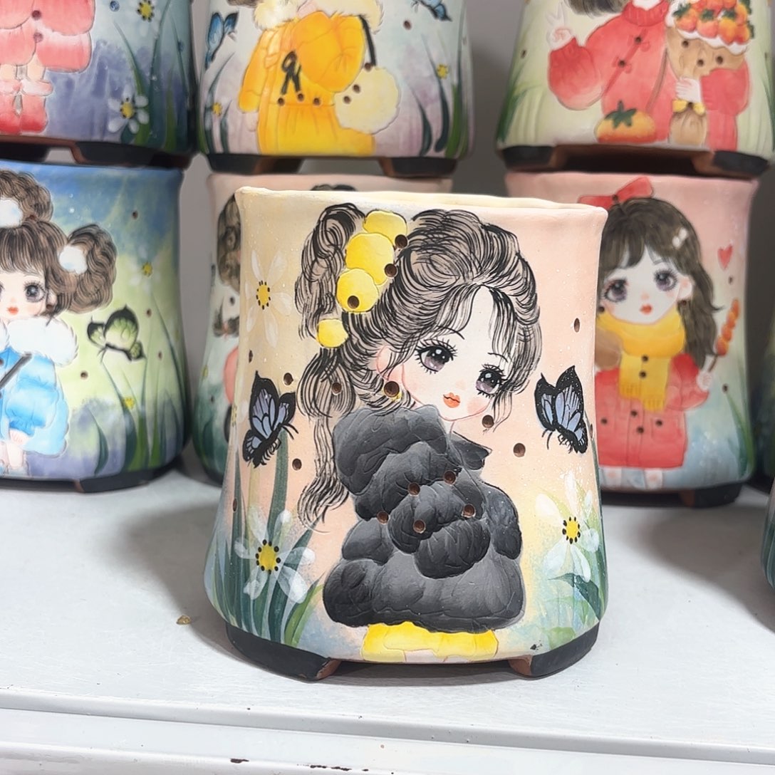 紫砂花盆昔**了手工花盆默认微瑕微瑕