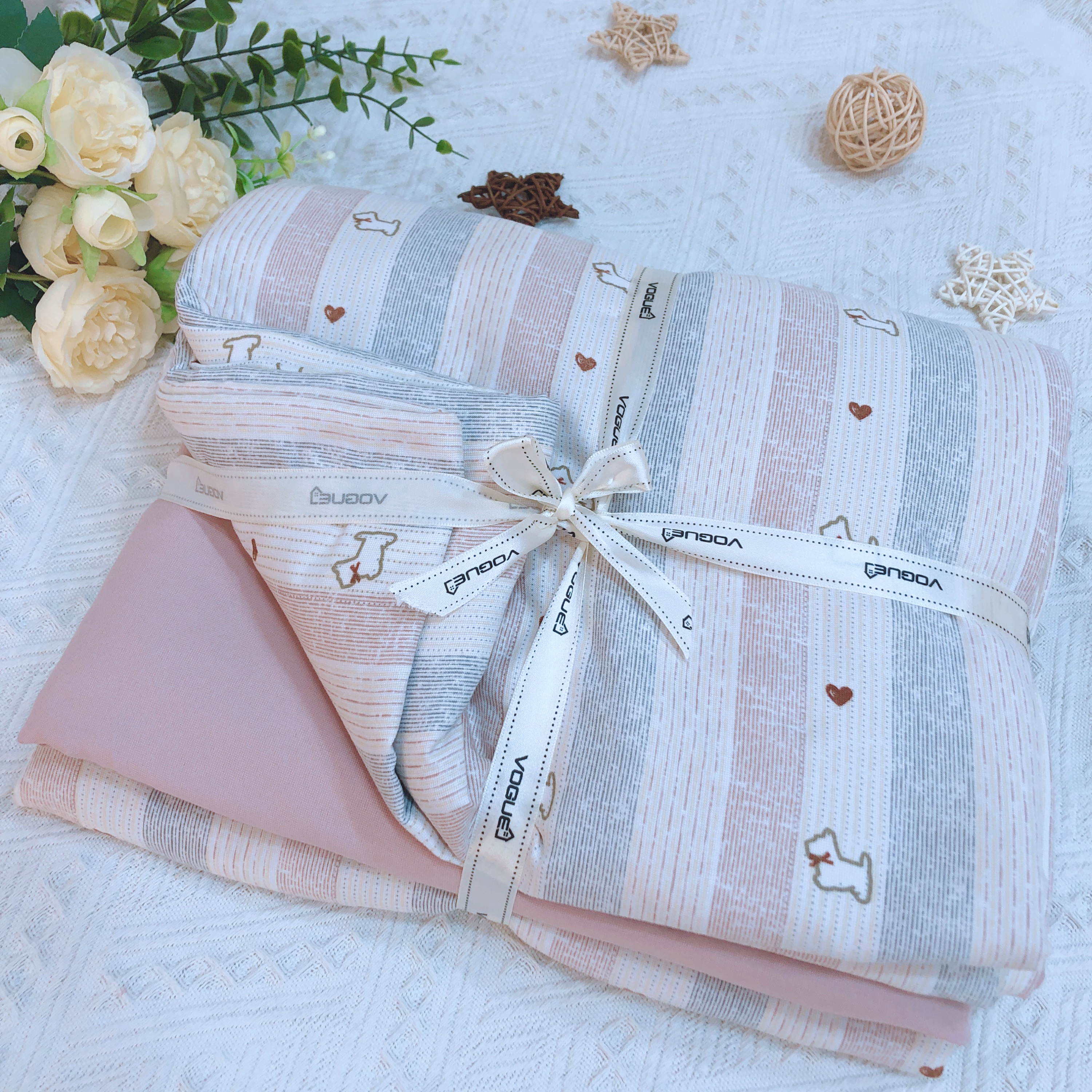 无弹针织棉四件套（周沫）四季款轻柔套件透气多功能