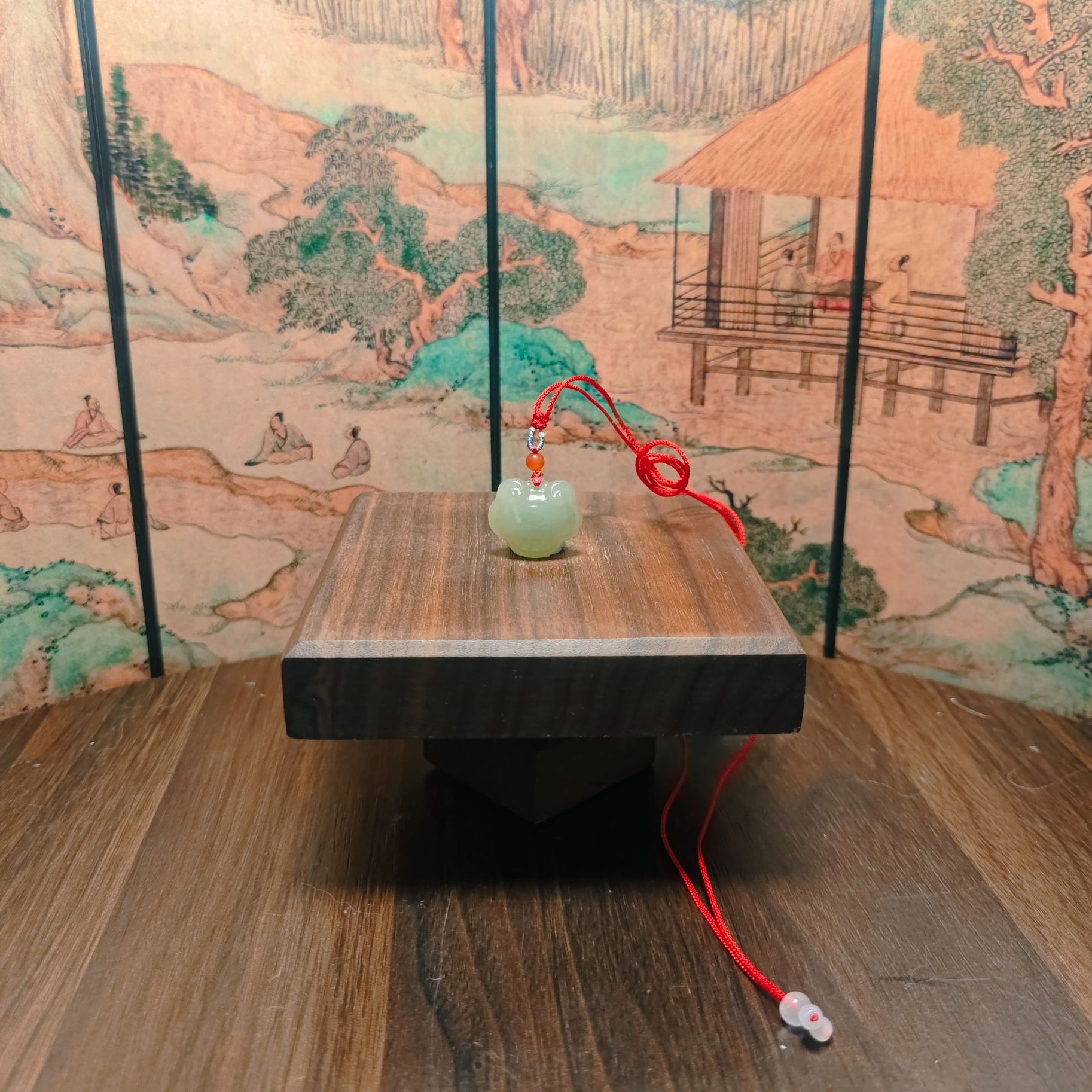 E和田玉平安锁吊坠3921