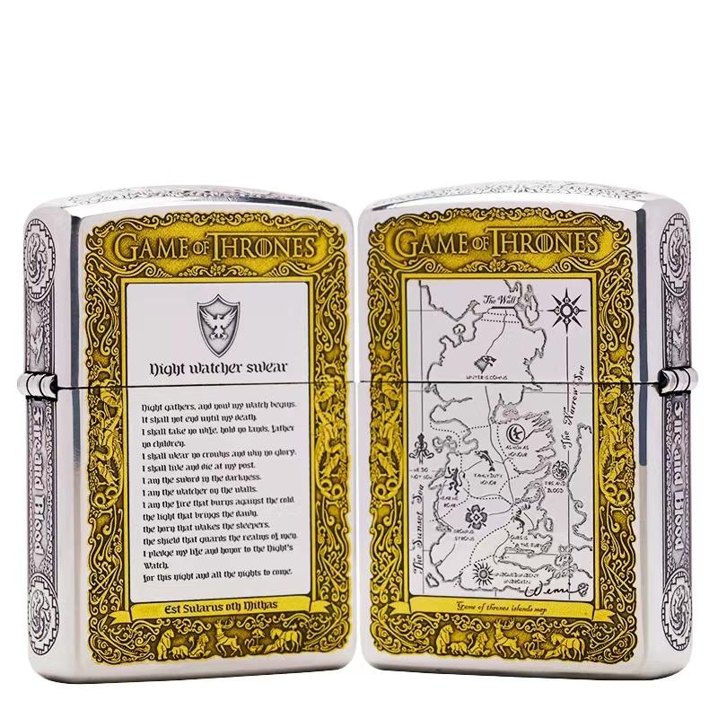 zippo正品打火机镀金镀银冰与火之歌-盔甲【小宇专属】
