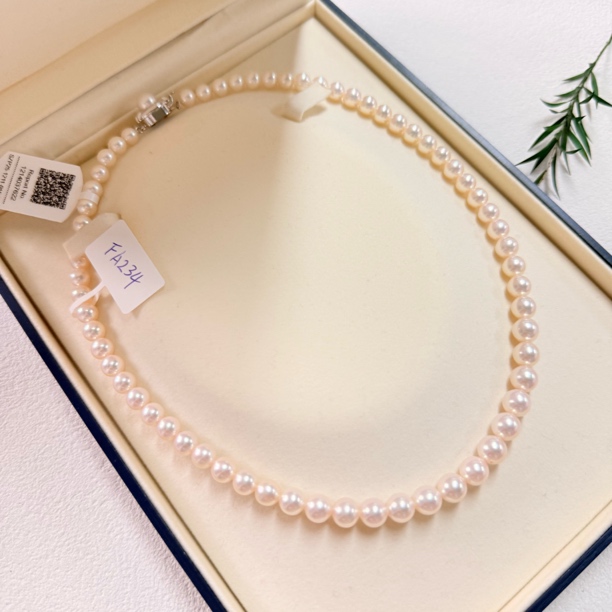 【六六中古】孤品65颗海水珍珠项链fa234链41珠5.5-7.5带吉尔德大证