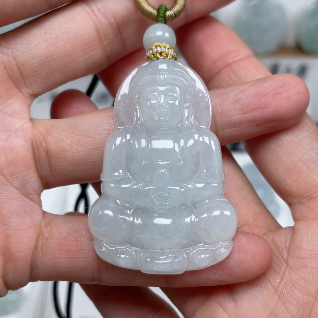 翡翠颈饰未镶嵌天然翡翠A货观音39号