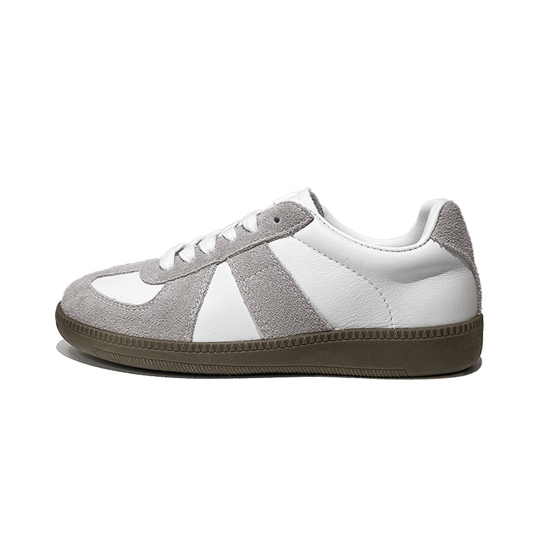 【情侣款】德训鞋头层牛皮情侣鞋百搭透气休闲平底小白鞋RM-22165