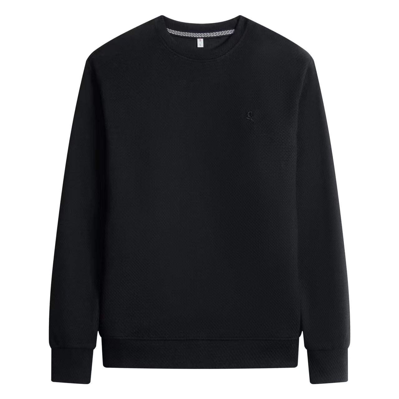 6702 梦  新款男士卫衣长袖时尚休闲黑色宽松圆领