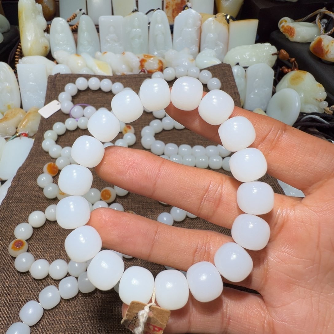 和田玉手串未镶嵌S****2