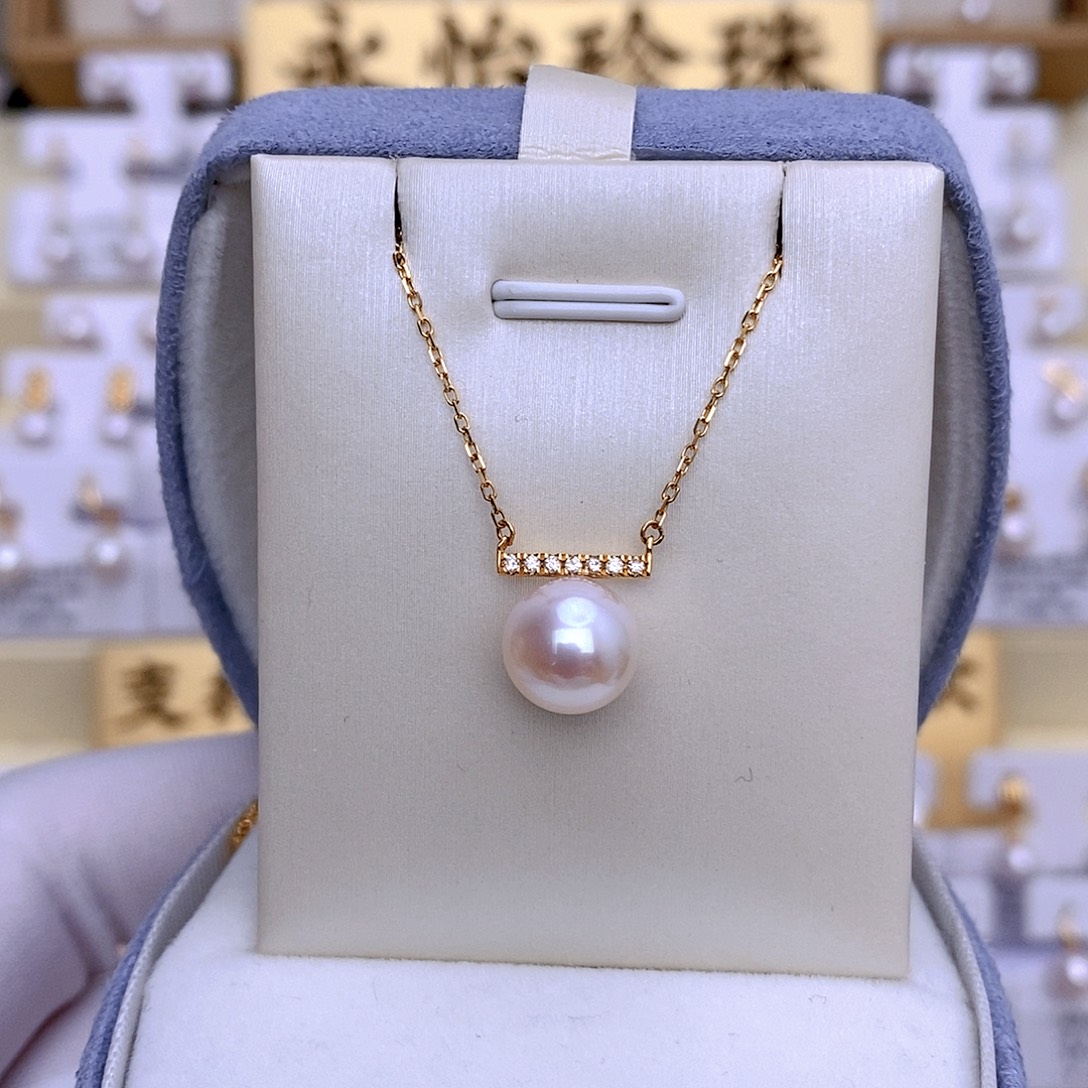 海水珍珠套链18K金镶嵌