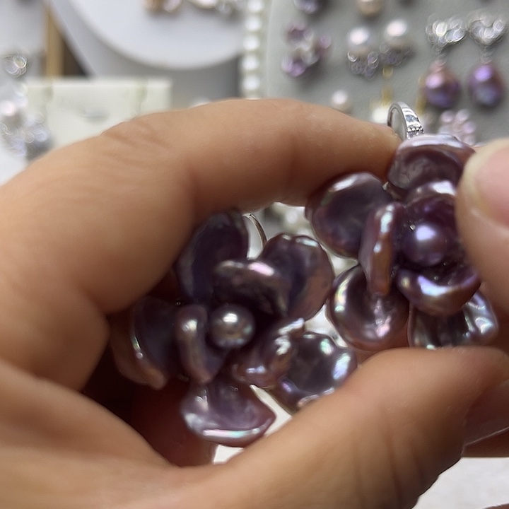 戒指淡水珍珠银S925镶嵌