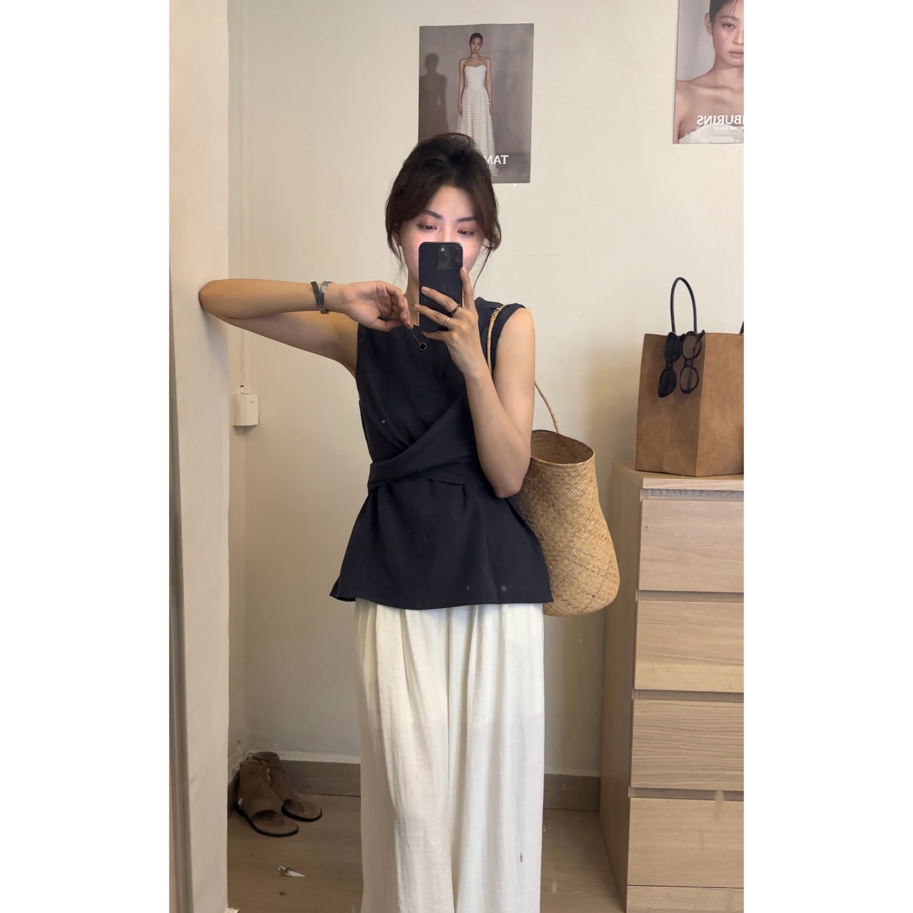 NO退NO换 韩系气质修身显瘦纯色上衣