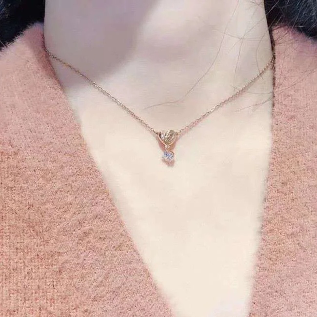 铜合金锆石项链 时尚饰品纽结系列项链灵动带钻镶嵌简约气质轻奢