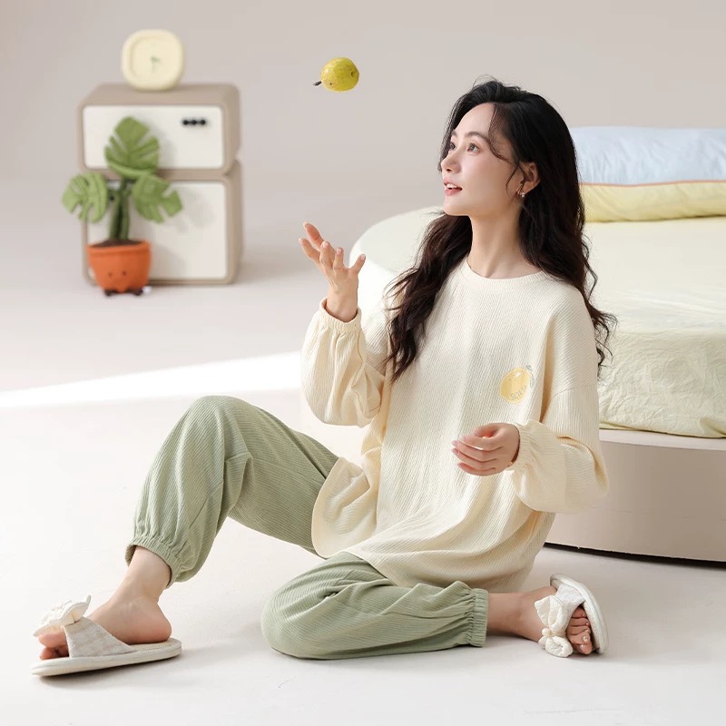 睡衣女春秋款纯棉2025年新款女士长袖家居服套装秋季女款