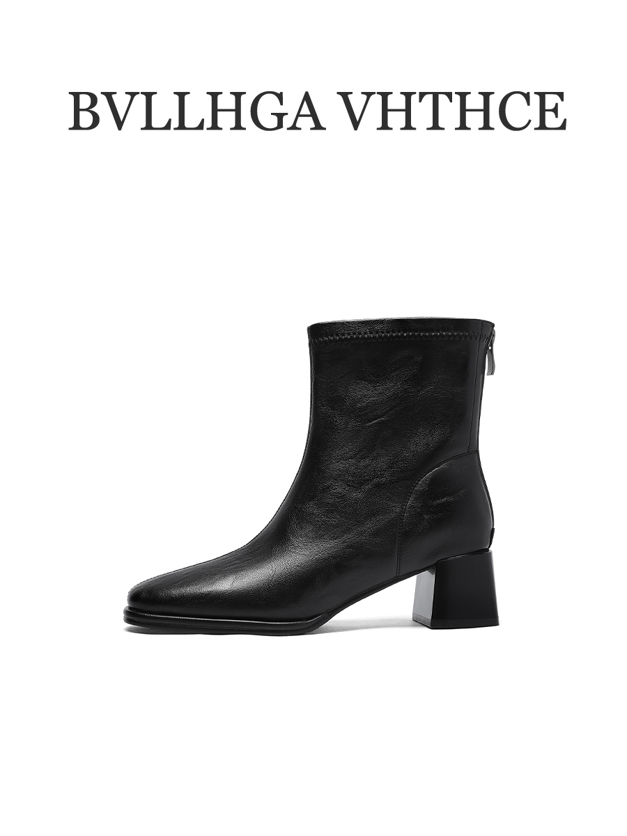BVLLHGA VHTHCE【芯片】新款胎牛马丁靴气质全真皮瘦瘦靴06BV专属2