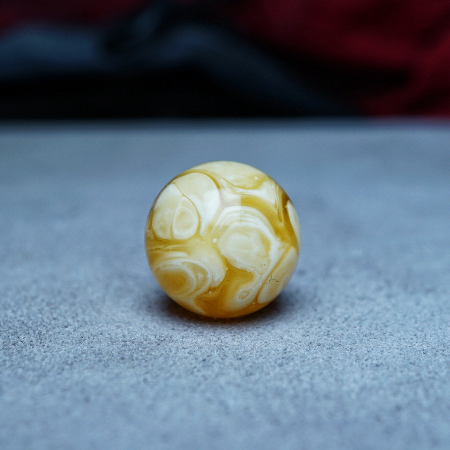 【段掌柜·16.0mm氧化溶洞拉丝橘黄款】天然蜜蜡圆珠（打孔不予退货）