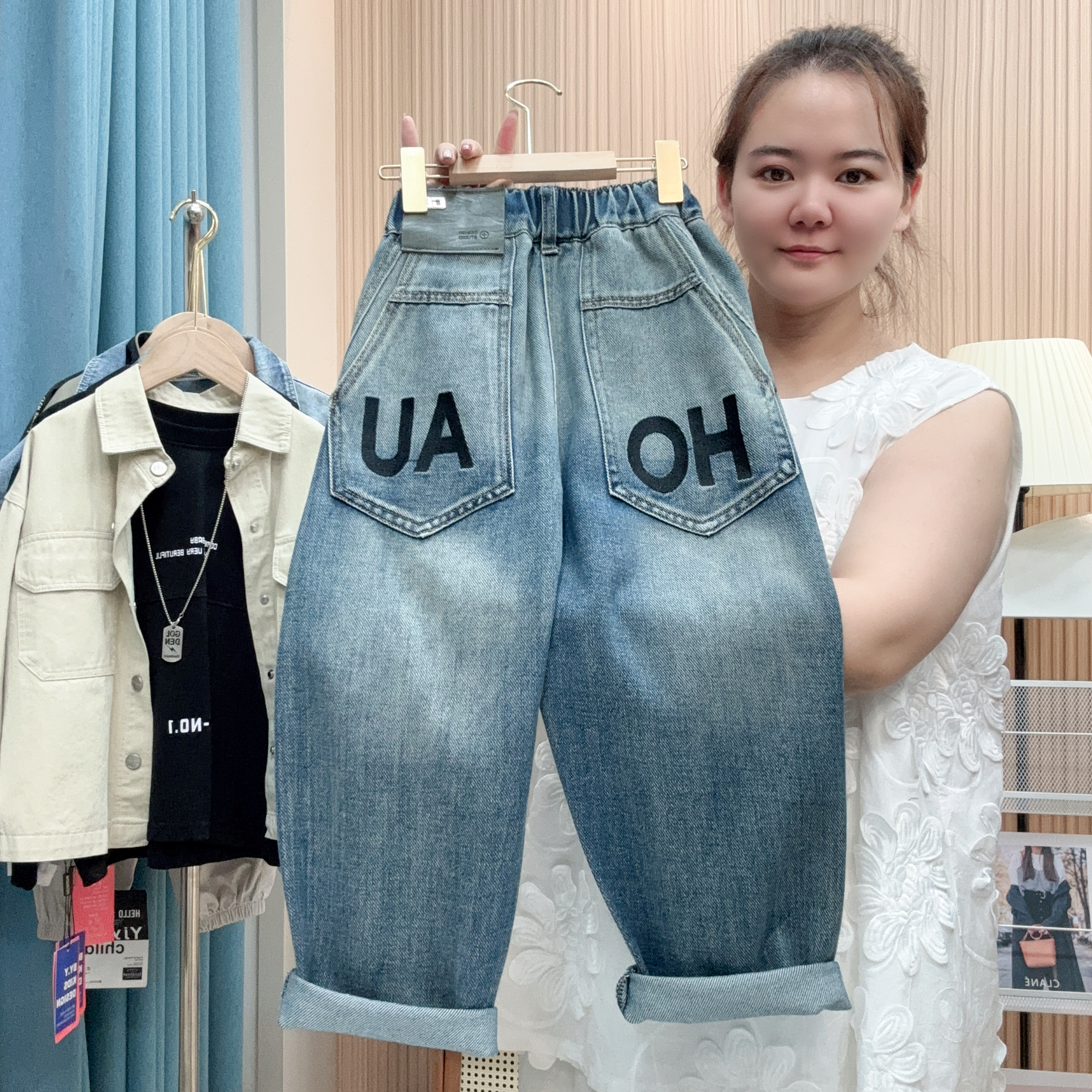 【复古水洗】洋气2025秋款中大童软牛仔LenKid- 03