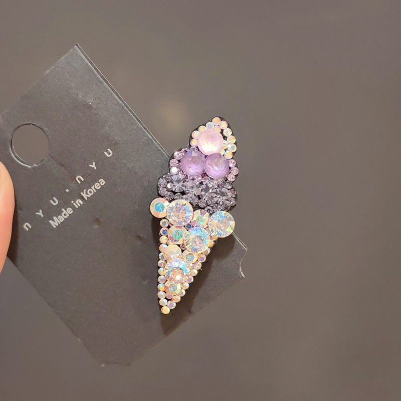 新款可爱冰激凌BB夹时尚刘海夹儿童精美小夹子侧边夹彩钻发饰头饰