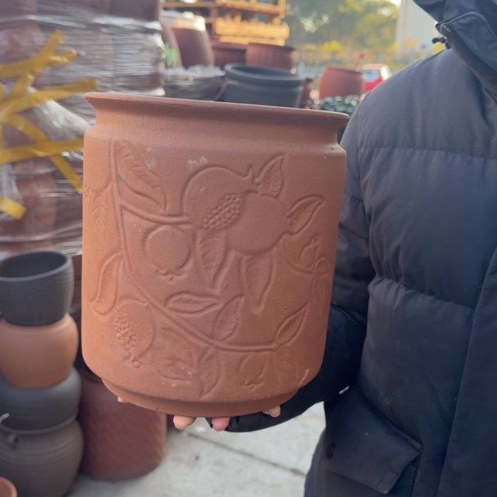 花盆紫砂口20高23宜兴紫砂 