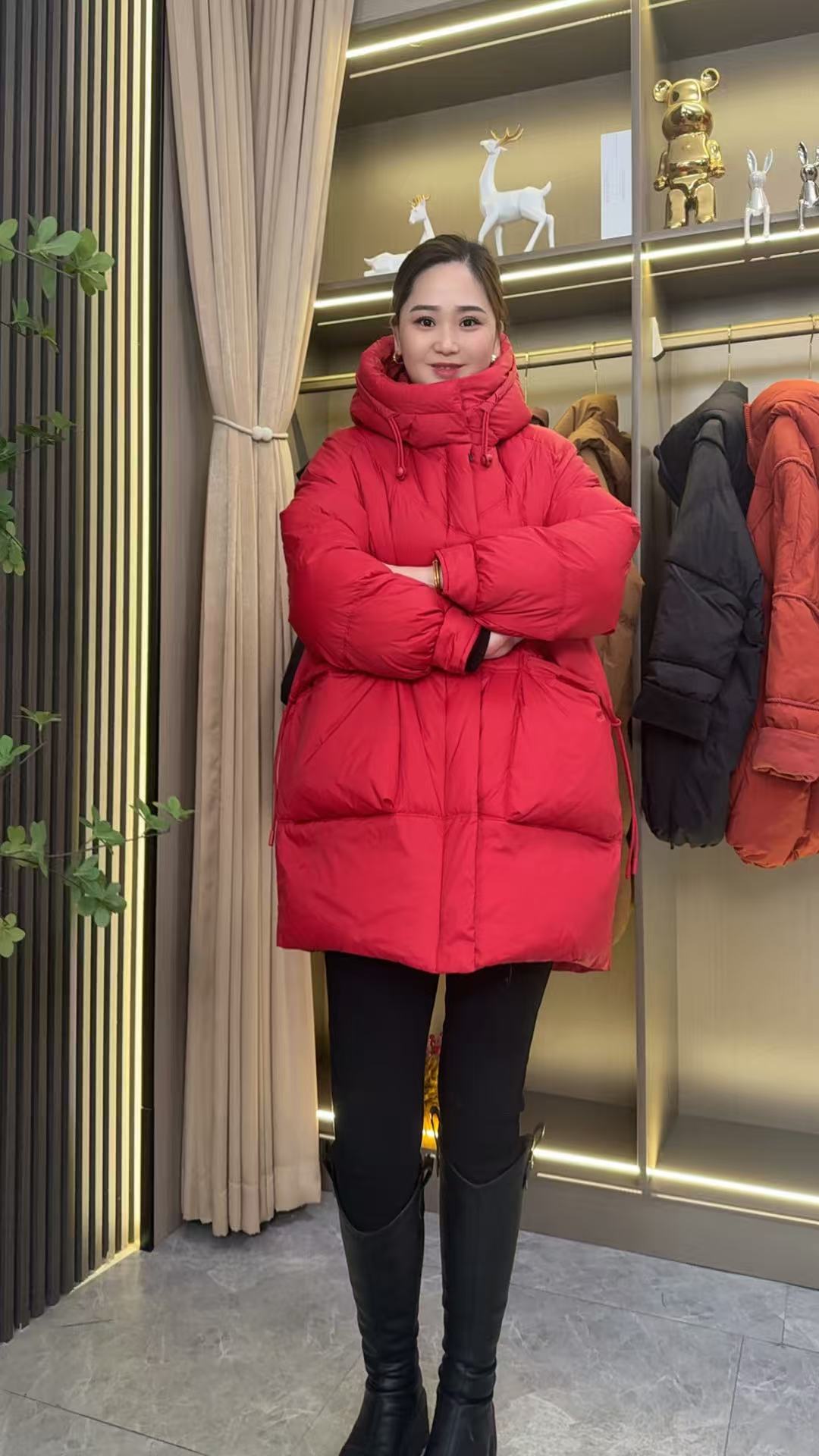 冬季新款欧韩时尚百搭显瘦连帽宽松中长款加厚大码羽绒服女士外套