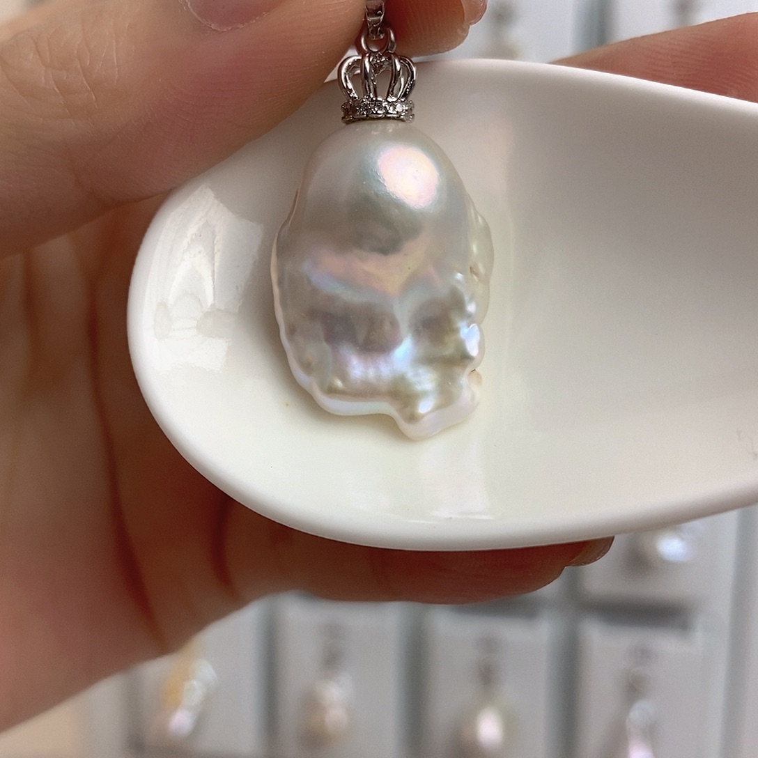 淡水珍珠颈饰银S925镶嵌