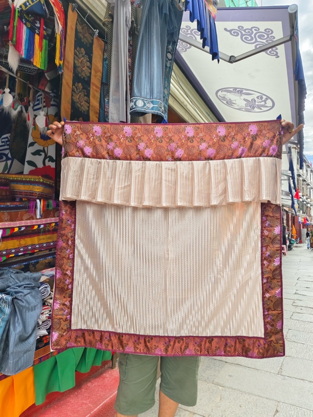 藏式半截门帘绸缎纱