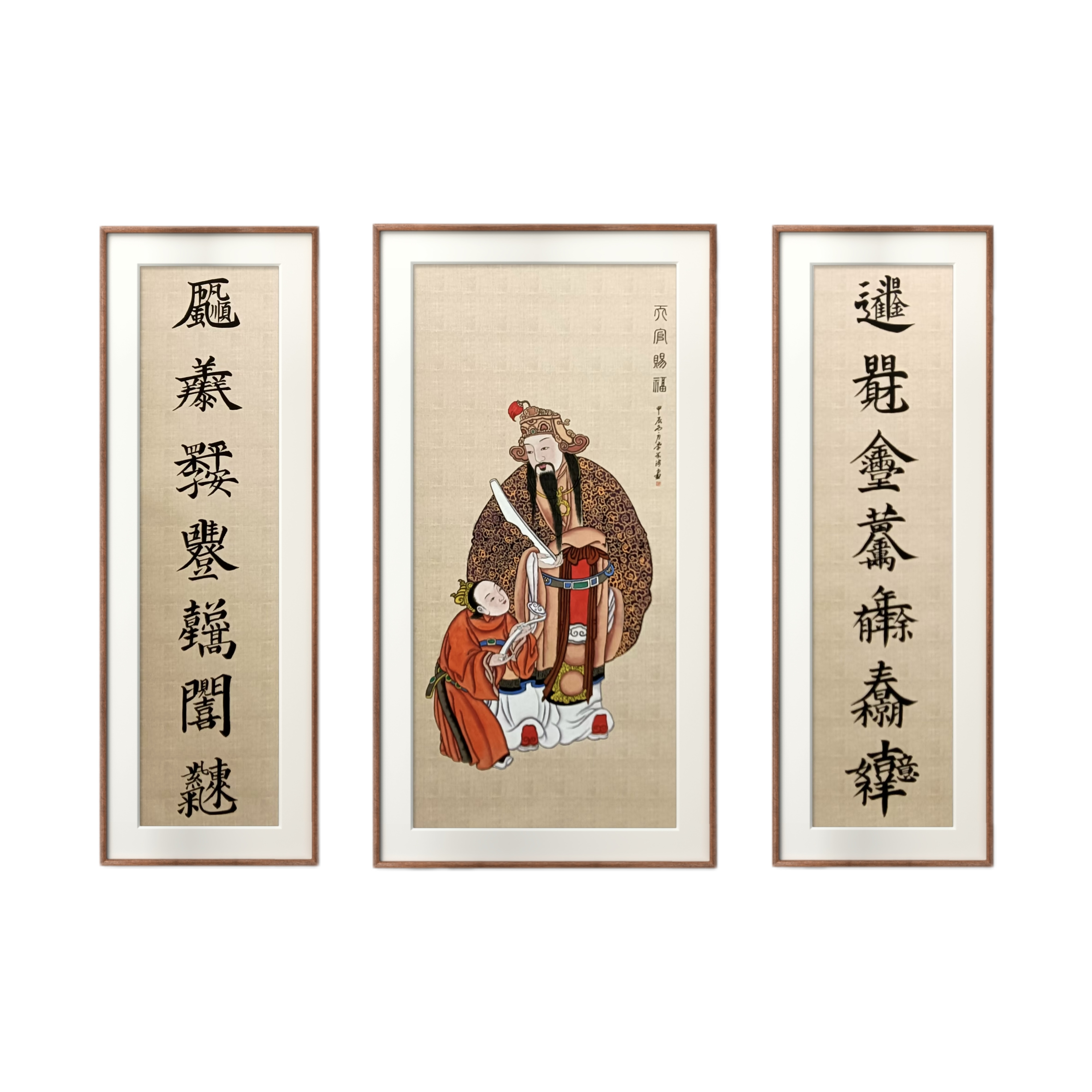 【李学法】纯手绘人物画中堂客厅挂画堂屋三联堂