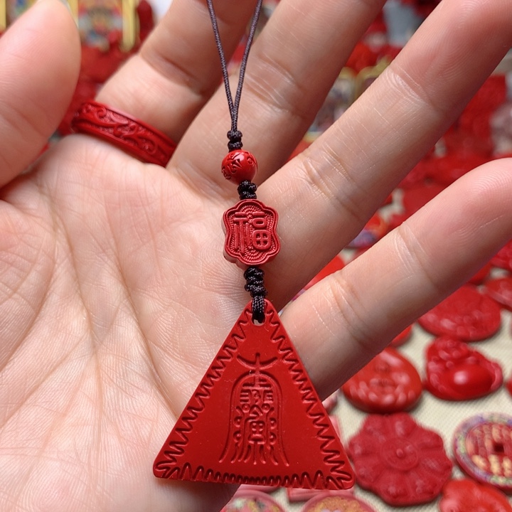 天然辰砂工艺品朱砂手机坠