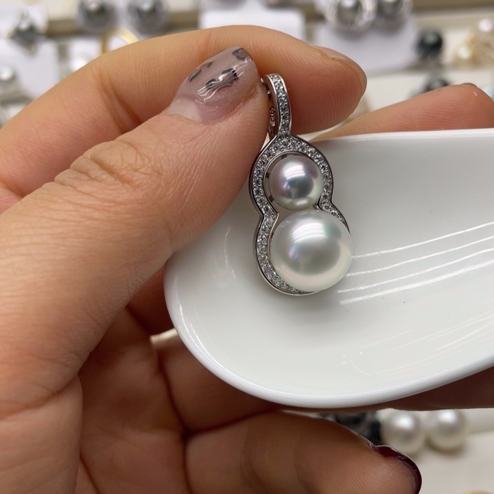 海水珍珠吊坠(不含链)银S925镶嵌