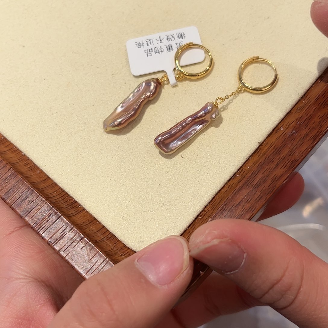 淡水珍珠耳饰银S925镶嵌