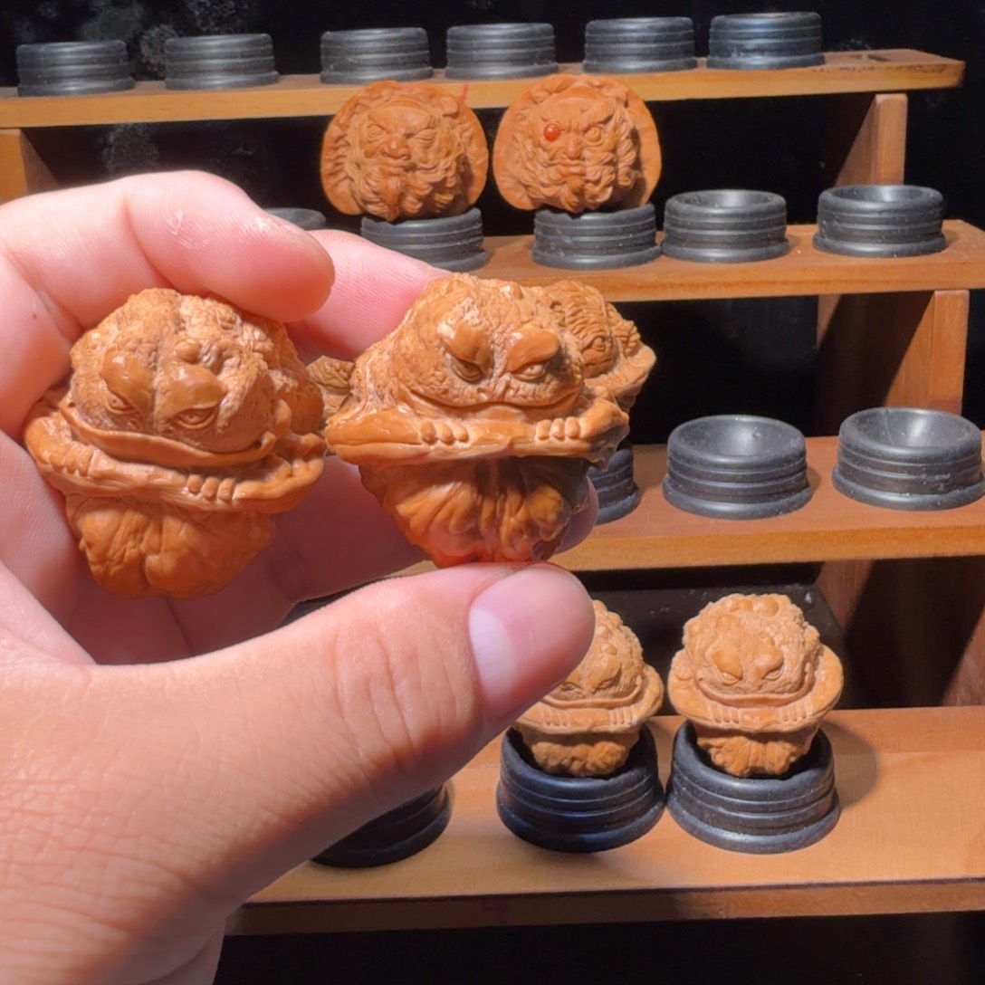 手串/手链核桃蛤蟆头雕刻金蟾单面呱呱来财