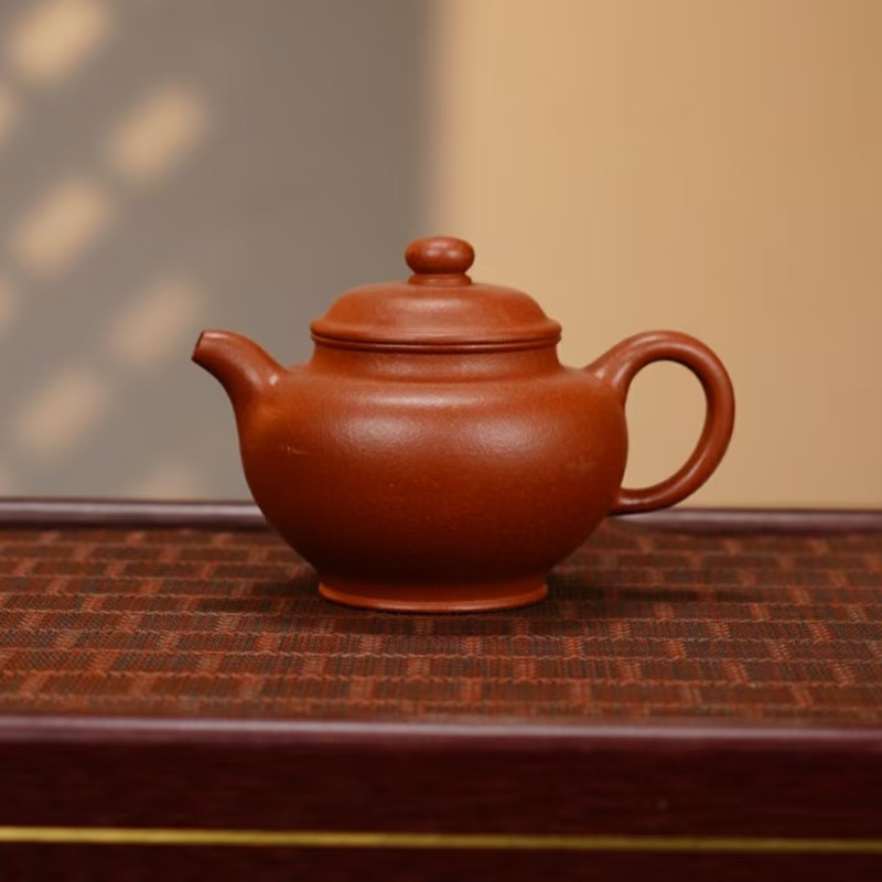 XJ红降坡【掇只280CC】宜兴黄龙山原矿手工紫砂壶