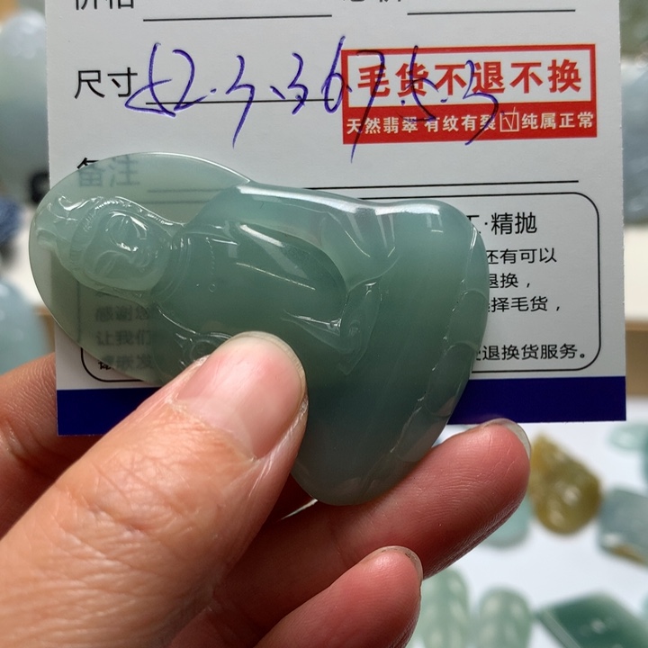 葫***神翡翠未镶嵌颈饰观音