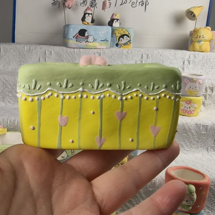 a****双格蝴蝶结格子多肉花盆