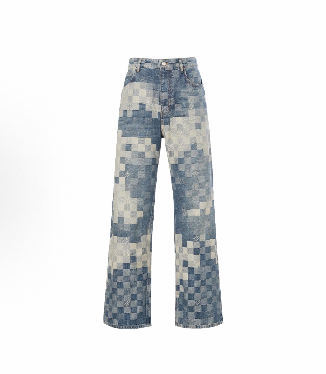 未使用 LouisVuitton/路易威登 34码/24新款菲董马赛克Logo牛仔裤