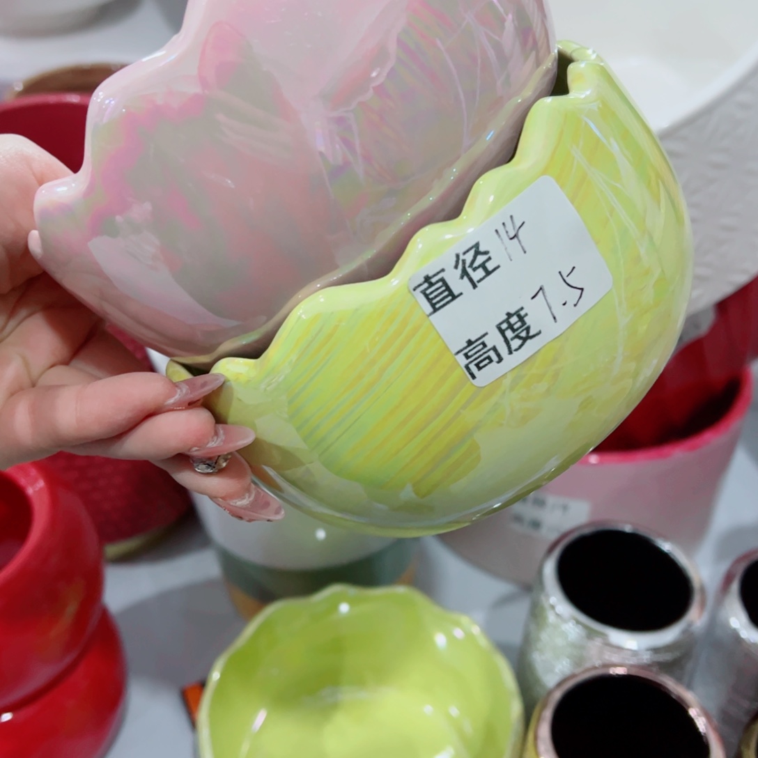 有孔，陶瓷花盆满10米包邮发货