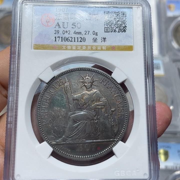 银佳利 坐洋 酱彩大老黑 评级币1120