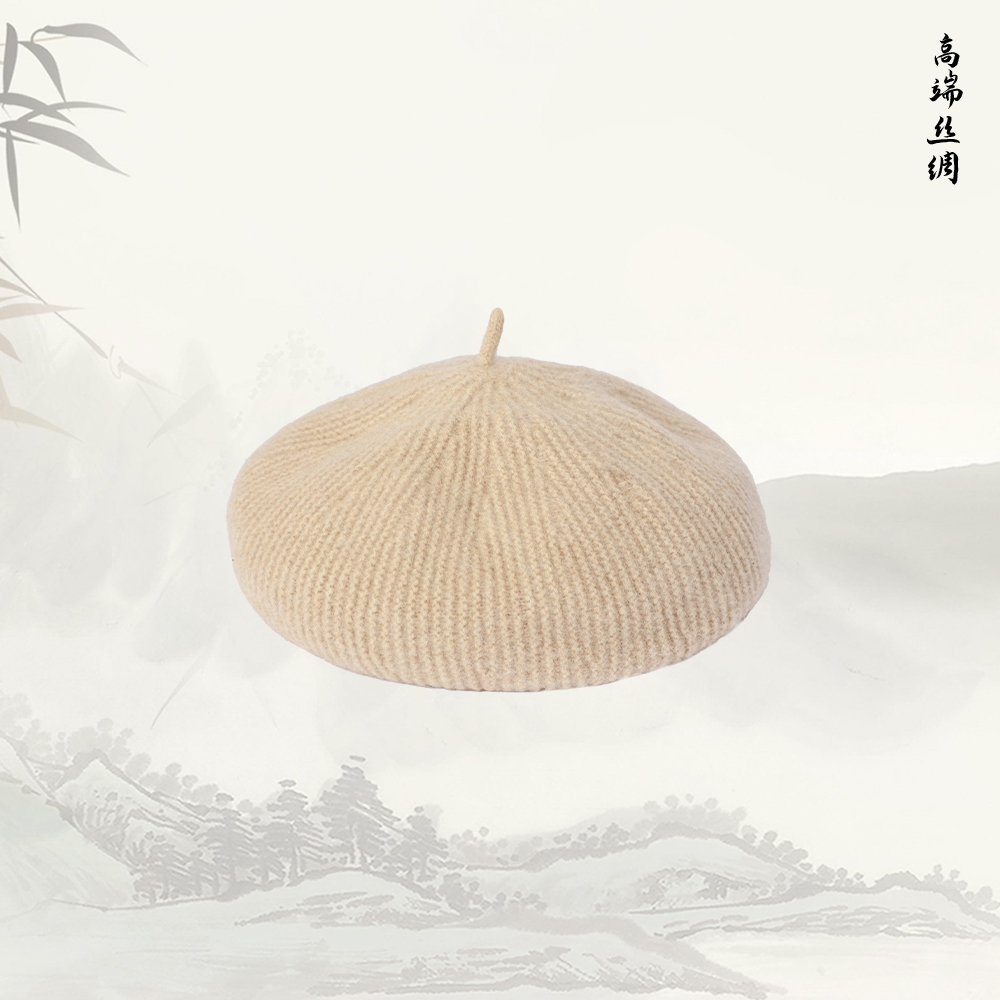 新款时尚百搭秋冬羊毛呢显脸小蓓蕾帽54004