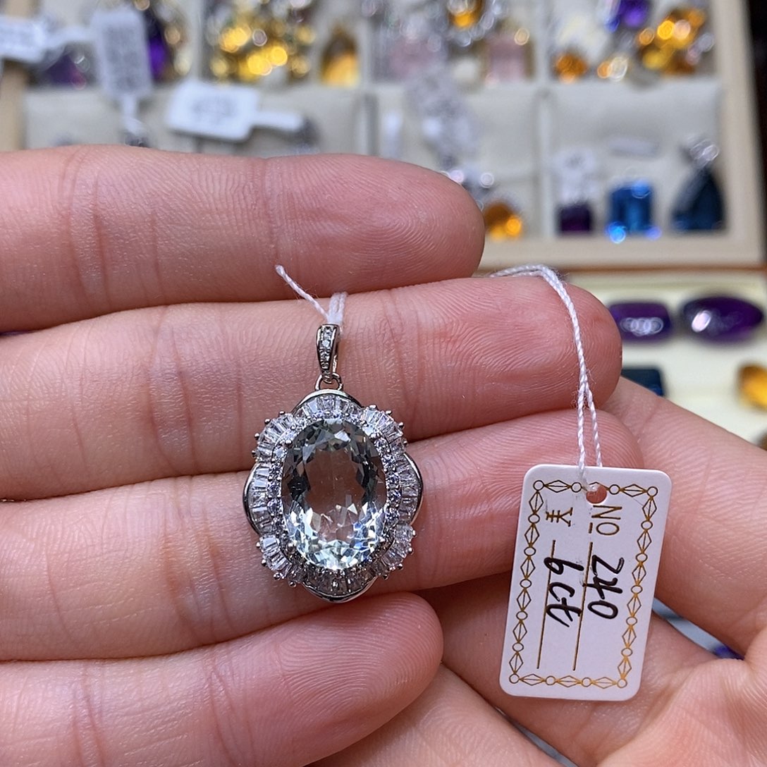 银S925镶嵌珠宝半成品紫晶