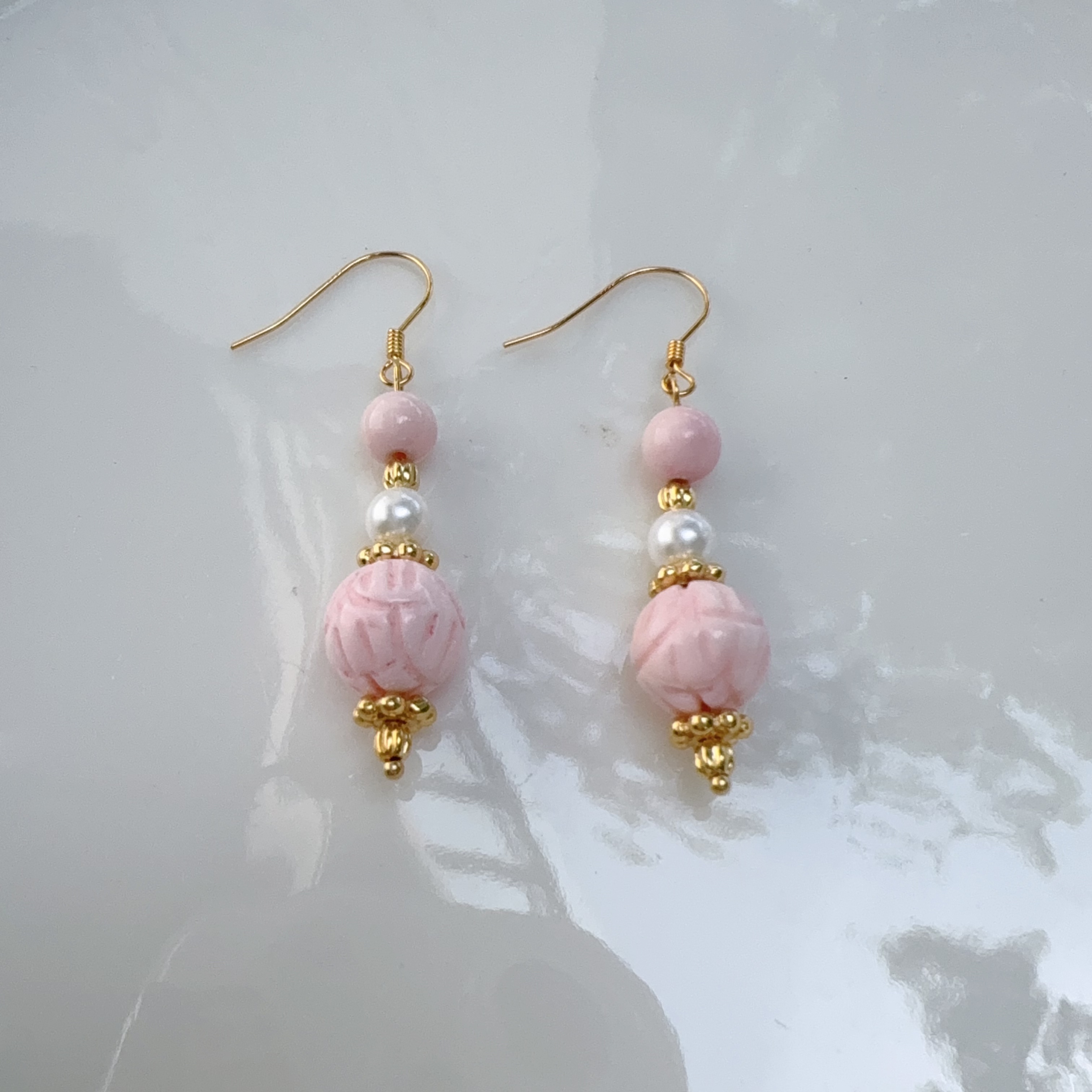 风雪初晴 铜合金耳饰 夏日桃耳环手工设计古风配饰新中式